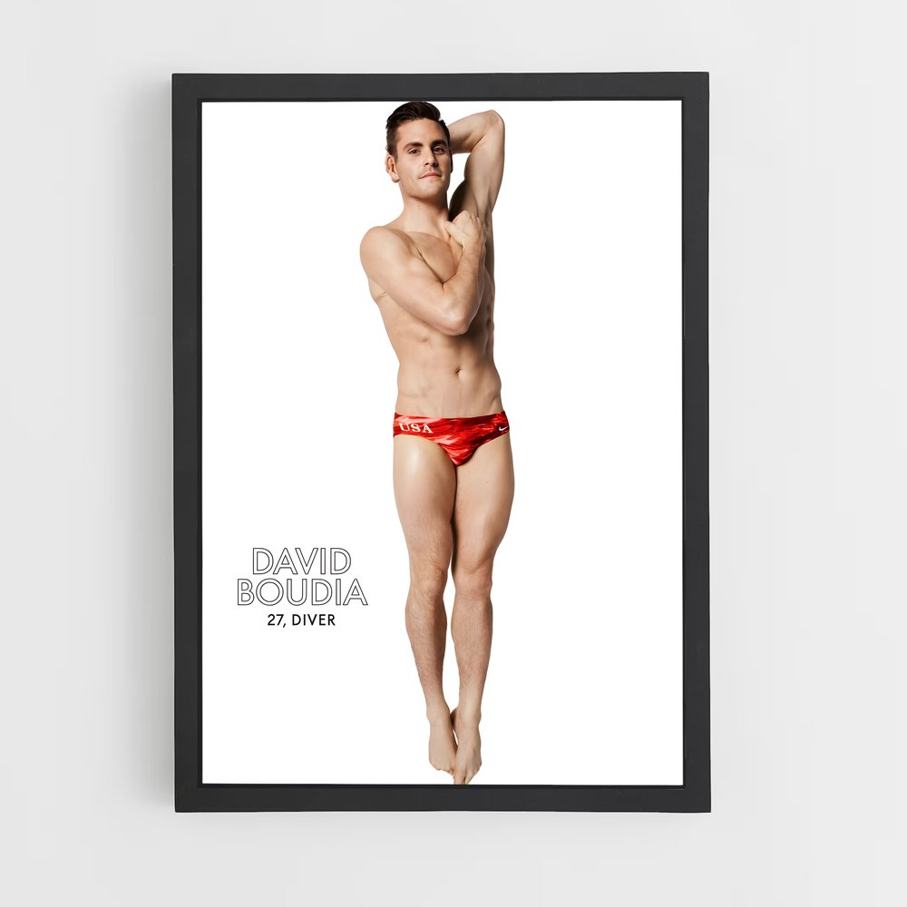 Poster Pose Audacieuse – affiche Plongeon depuis une plateforme (vue 2)